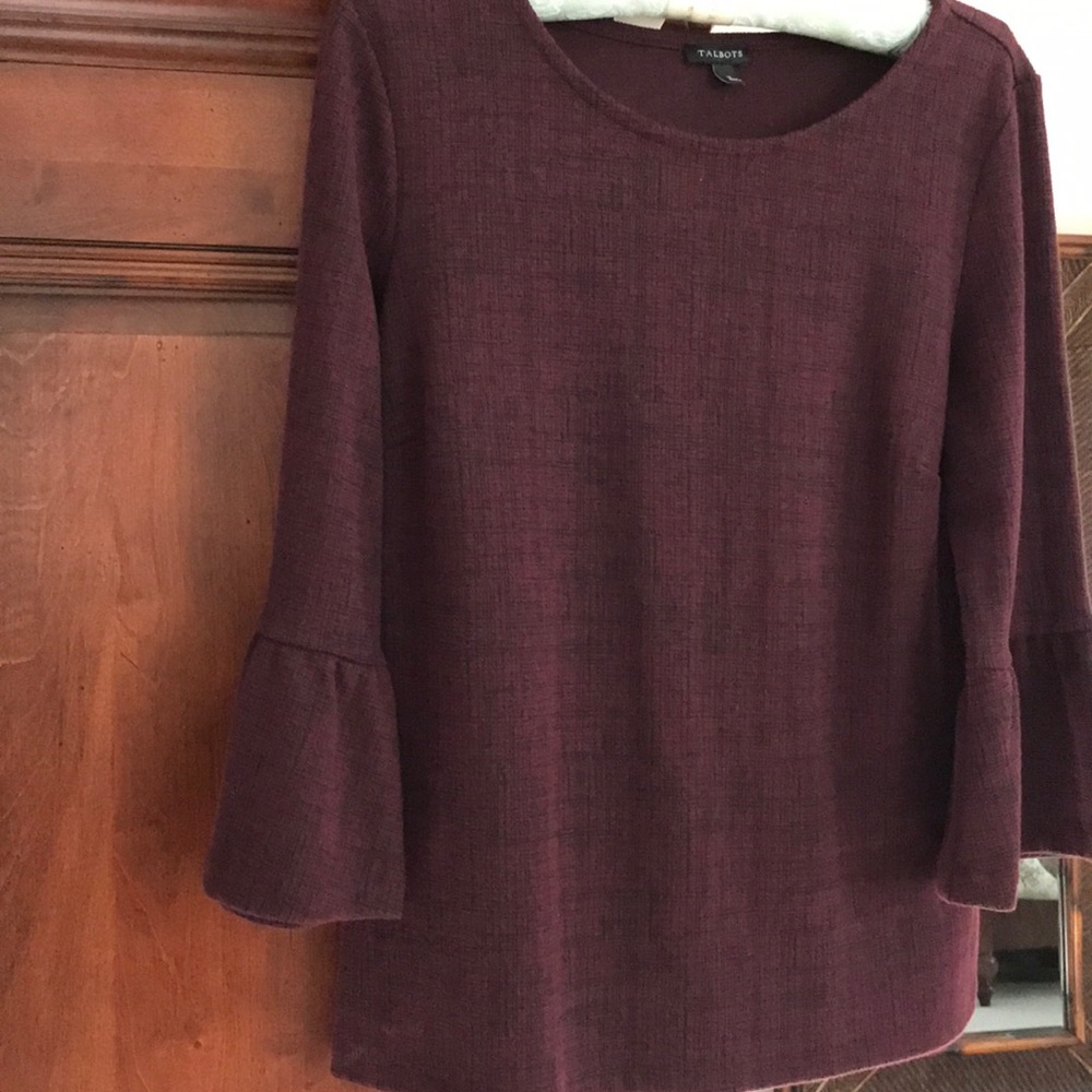 Talbots Flounce Sleeve Top